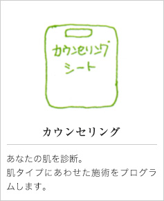 カウンセリング｜あなたの肌を診断。肌タイプにあわせた施術をプログラムします。
