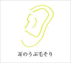 耳のうぶ毛そり